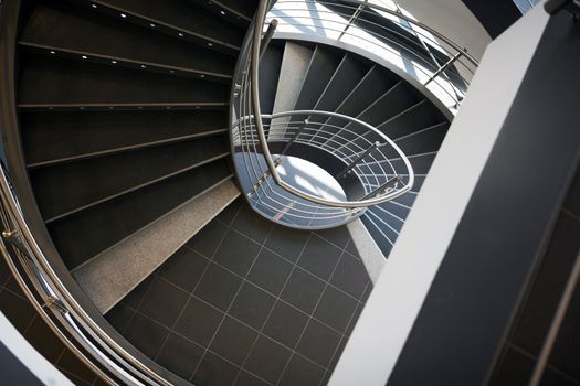 Interior stairs from top view in perspective