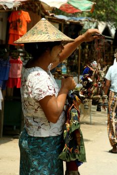 Myanmar women selling near Mingun.