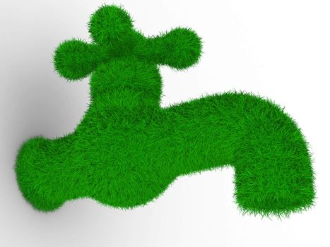 tap on white background. Isolated 3D image
