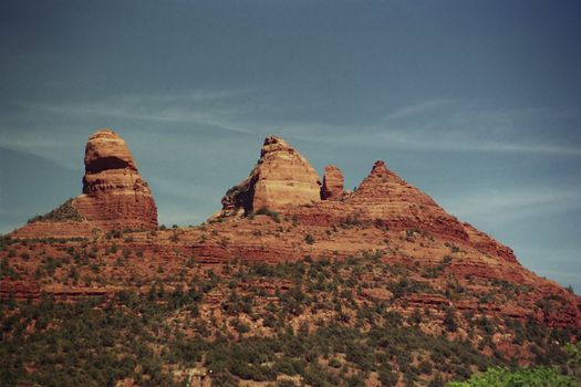 Red rock formation outside of resort in American desert