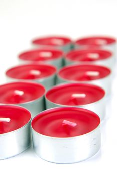 Scented candals isolated against a white background