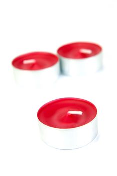 Scented candals isolated against a white background