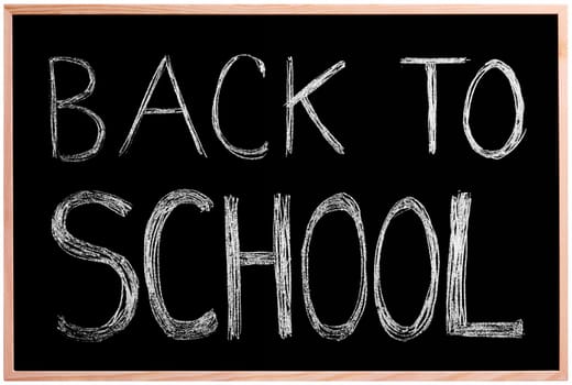 Back to School! Blackboard/ chalkboard with back to school written with white chalk on the board. Photo is Isolated.
