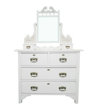 Antique White Dressing Table isolated with clipping path