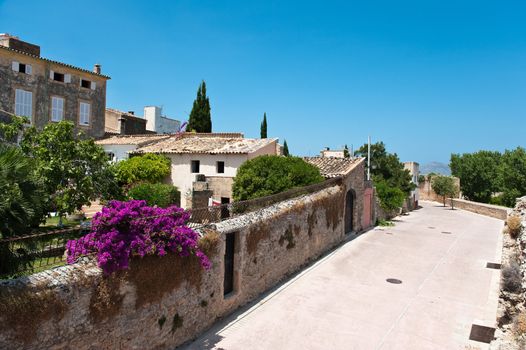 Part of the old town in Alcudia in Spain