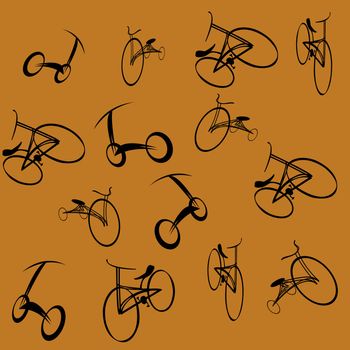 Seamless background with bikes