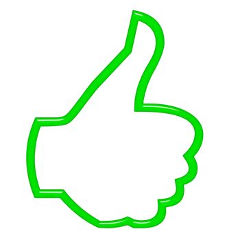 3d thumbs up isolated in white