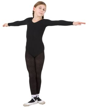 Ballet dancer girl on the white background