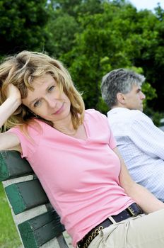 Mature man and woman having relationship problems