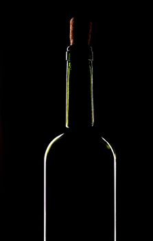 light silhouette of bottle