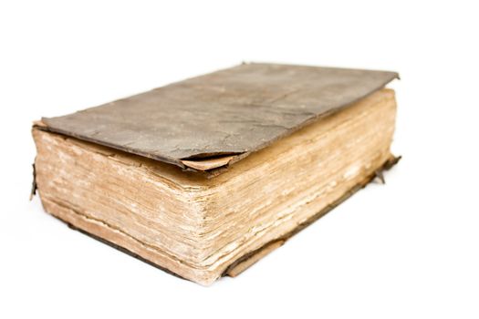 Ancient Damaged Book over white