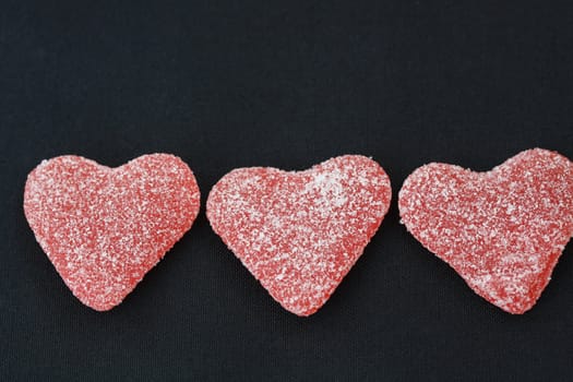 red heart shaped sweets