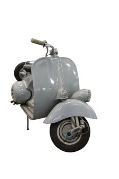 Vintage grey scooter. Vector path is included on file.