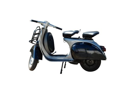 Vintage black and grey scooter. Vector path is included on file.