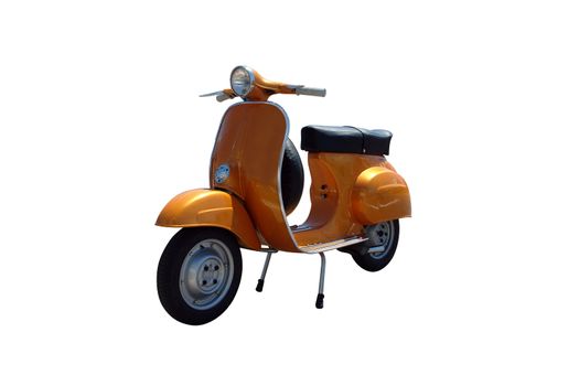 Vintage orange scooter. Vector path is included on file.