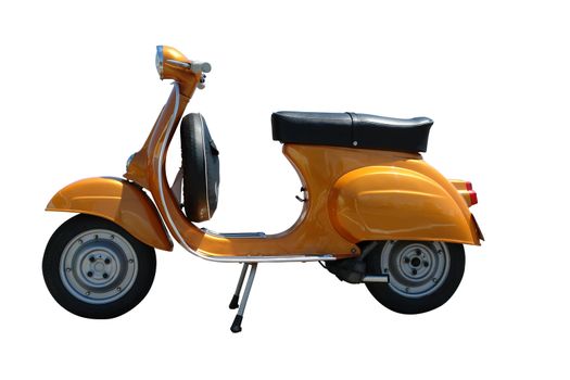 Vintage orange vespa scooter. Vector path is included on file.
