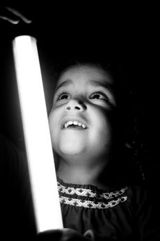 nice children portrait with light