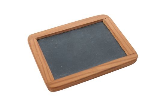 Empty Chalk Board on a easel isolated on white background.