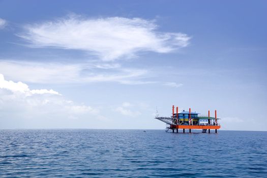 Image of a disued oil rig in Malaysia.
