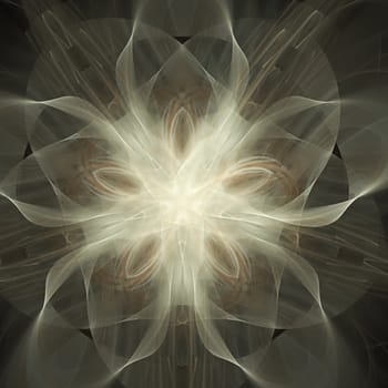 Beautiful glowing fractal design background. Flower element.