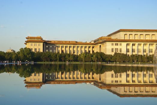 Great Hall of the west of Tiananmen Square in central Beijing, West Chang'an Avenue south. Great Hall of the Chinese National People's Congress meeting place, the National People's Congress and the NPC Standing Committee's offices.