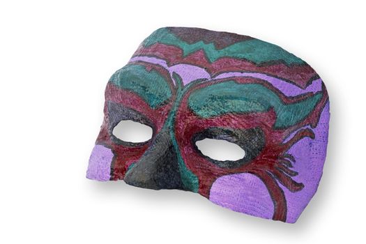 carnival mask isolated on  white background, clipping path excludes the shadow.