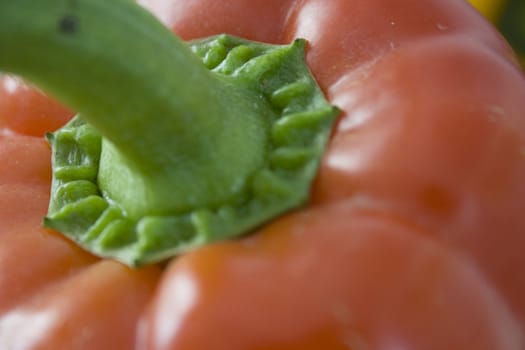 Close up of a red pepper.