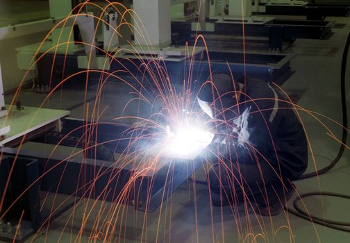 Arc-welding on the factory shop floor