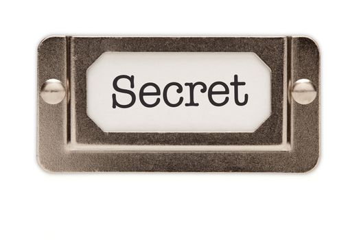 Secret File Drawer Label Isolated on a White Background.
