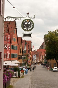 shopping street in Dinkelbuhl, Germany