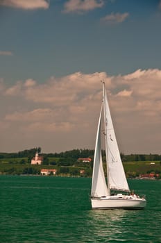 sailboat on the Bodensee, behind Birnau.  Germany