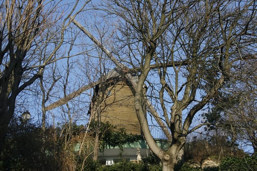 Mill in the middle of Paris near the Sacre-Coeur. (Moulin)