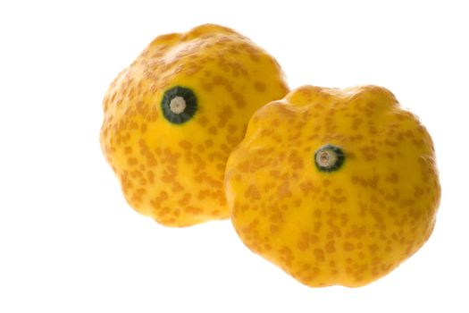 Isolated macro image of yellow squash.