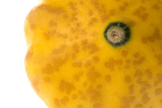 Isolated macro image of yellow squash.