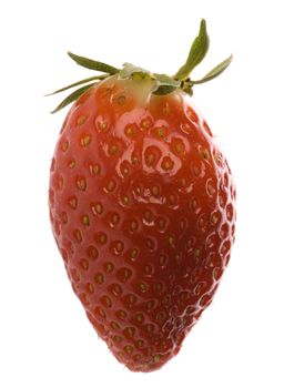 Isolated macro image of a strawberry.