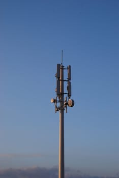 The aerial of communication on a background of the morning sky