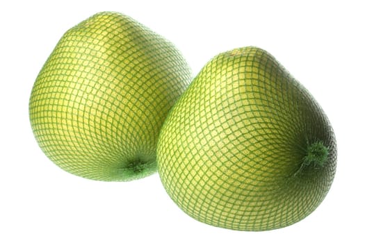 Isolated image of fresh pomeloes.