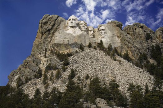 Presidential scuplture at Mount Rushmore National Monument, South Dakota.