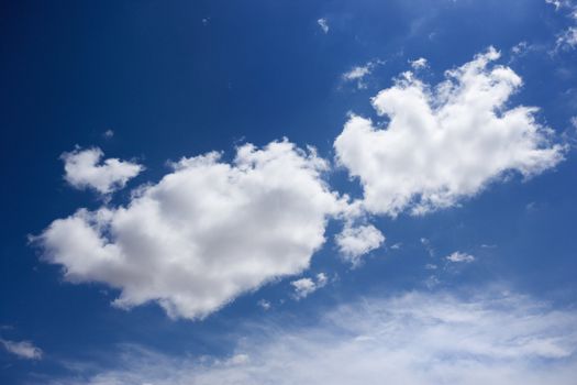 Cumulus cloud formation in blue sky.