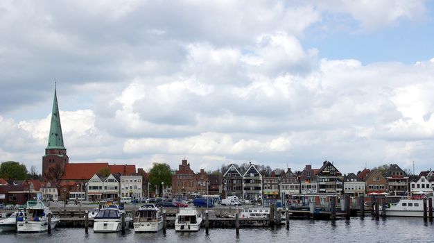 The port and the old town of Travemuende