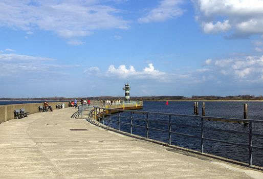 Promenade in Travemuende on the Baltic Sea