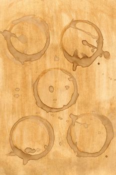 Collection of coffee splashes and stains.