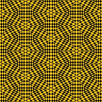 seamless texture with intertwined yellow shapes on black background