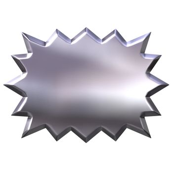 3d silver burst isolated in white