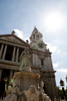 Statues in front of St Paul's cathedral in London