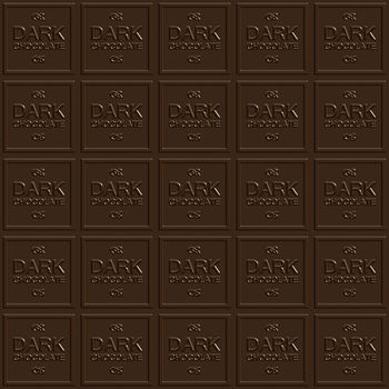 A dark chocolate square that tiles seamlessly as a pattern to make any background or isolated chocolate bar shape that you need.