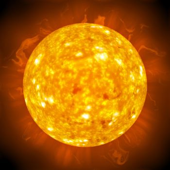 Burning ball of fire.  A great 3D illustration of the sun.