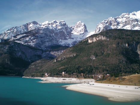 lake of molveno and dolomites of brenta     