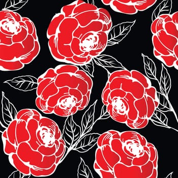 Red roses pattern, abstract background