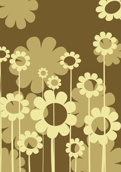 Abstract background with floral arrangment